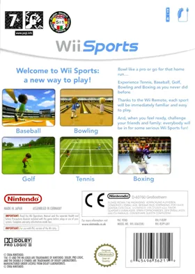 Wii Sports box cover back